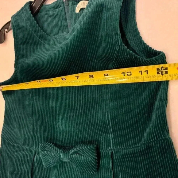 Hope & Henry Girls Corduroy Dress With Bow Green Size 7 - Picture 5 of 9